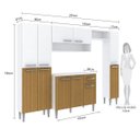 Ver imagem 3 de Cozinha Modulada Completa Madri 256 Cm 11 Portas 1 Gaveta Nicho Mdp Branco Canelado - Clicklar