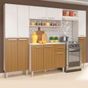 Ver imagem 1 de Cozinha Modulada Completa Madri 256 Cm 11 Portas 1 Gaveta Nicho Mdp Branco Canelado - Clicklar