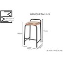 Ver imagem 6 de Banqueta Industrial Linx Média com Assento Estofado:linho Areia