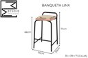 Ver imagem 6 de Banqueta Industrial Linx Média com Assento Estofado:linho Areia