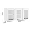 Ver imagem 2 de Armário de Cozinha Modulado Bella C/ 3 Portas C/ Vidro 120cm Branco - Bertolini