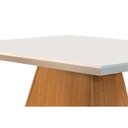 Ver mais imagens de Mesa para Cozinha Luna + Tampo Madeirado Vidro Reto 180x90cm Imbuia/off White - Rufato