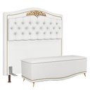 Ver imagem 1 de Cabeceira Cama Box Casal 140cm Com Calçadeira Baú Imperial J02 Corano Branco - Mpozenato