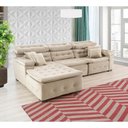 Ver imagem 6 de Sofá Orlando 2.80x1.70m com Chaise, Retrátil e Reclinável - Bege