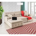 Ver imagem 2 de Sofá Orlando 2.80x1.70m com Chaise, Retrátil e Reclinável - Bege