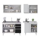 Ver imagem 6 de Armário de Cozinha Modulado de Canto Esquerdo 4 Peças Cp48 com Pia Inox Branco/preto - Lumil Lumil M