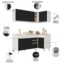 Ver imagem 3 de Armário de Cozinha Modulado de Canto Esquerdo 4 Peças Cp48 com Pia Inox Branco/preto - Lumil Lumil M