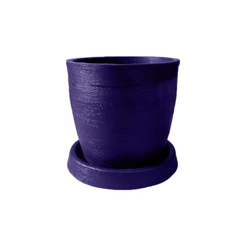 Vaso Plantar com Prato 30x30 Classico Oval Moderno Polietileno Bgplasticos V13 Lilas Violeta 008
