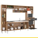 Ver imagem 3 de Cozinha Completa Modulada Inova 2,70m MDP Carvalho Grafite - ClickLar
