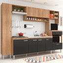 Ver imagem 2 de Cozinha Completa Modulada Inova 2,70m MDP Carvalho Grafite - ClickLar