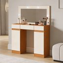 Ver imagem 3 de Penteadeira Camarim com Espelho e LED 2 Portas 3 Gavetas Lily A04 Cinamomo Off White - Lyam Decor