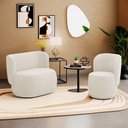 Ver imagem 2 de Poltrona e Namoradeira Orgânica Molly Bouclê Bege - Desk Design