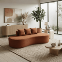 Ver imagem 3 de Sofá Tóquio Puff Orgânico Bouclé 200cm com 3 Almofadas Design Curvo Luxo para Sala e Recepção:Terrac