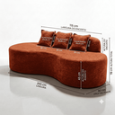 Ver imagem 2 de Sofá Tóquio Puff Orgânico Bouclé 200cm com 3 Almofadas Design Curvo Luxo para Sala e Recepção:Terrac