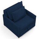 Ver imagem 7 de Poltrona Retrátil Cama Solteiro 2 em 1 Zia Confortável e Funcional Veludo Azul Marinho - Desk Design