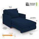 Ver imagem 3 de Poltrona Retrátil Cama Solteiro 2 em 1 Zia Confortável e Funcional Veludo Azul Marinho - Desk Design