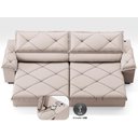 Ver imagem 4 de Sofá com Carregador Usb e Molas no Assento Retrátil Reclinável Nice 2,50m Velosuede - Netsofas