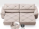 Ver imagem 4 de Sofá com Carregador Usb e Molas no Assento Retrátil Reclinável Nice 2,50m Velosuede - Netsofas