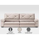 Ver imagem 6 de Sofá com Carregador Usb e Molas no Assento Retrátil Reclinável Nice 2,50m Velosuede - Netsofas