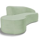 Ver imagem 2 de Sofá 3 Lugares Curvo Living Firenze Direito D02 Linho Verde 180cm D-477 - Lyam