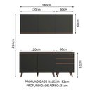 Ver imagem 4 de Armário de Cozinha Compacta Madesa Reims com Balcão 5 Portas 3 Gavetas Preto