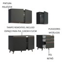 Ver imagem 5 de Armário de Cozinha Compacta Madesa Reims com Balcão 5 Portas 3 Gavetas Preto