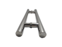 Ver imagem 3 de Puxador H duplo 45x30cm tubular redondo em inox para porta de vidro e portão