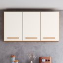 Ver imagem 2 de Armário Aéreo Intenza 120cm 3 Portas Freijó/off White Cristal - Nicioli