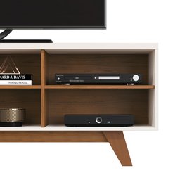 Rack Bancada Para Tv Até 60 Polegadas 2 Portas Sara D04 Freijó/Off White - Mpozenato - 6