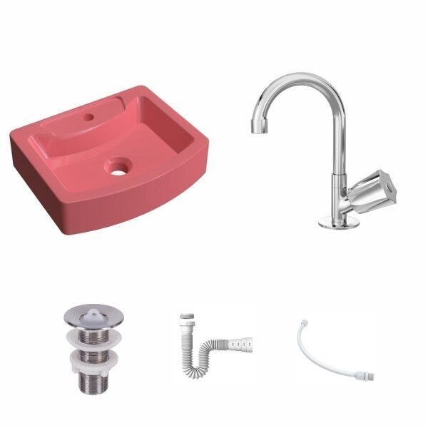 Kit Cuba RT41 com Torneira C50 e Válvula 1 Polegada ABS e Sifão Pvc e Flexível Compace - 2