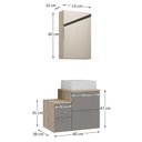 Ver imagem 5 de Conjunto Gabinete Banheiro Nivus 60cm (armário + Cuba + Espelheira) Madeirado / Cinza