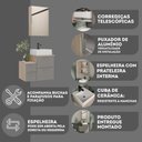 Ver imagem 6 de Conjunto Gabinete Banheiro Nivus 60cm (armário + Cuba + Espelheira) Madeirado / Cinza
