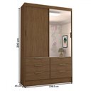 Ver imagem 4 de Guarda-Roupa Infantil Cameron 2 Portas de Correr 6 Gavetas com Espelho - Panorama Móveis