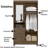 Guarda Roupa Solteiro 2 Portas Com Espelho 0163 Castanho Wood Moval - 4