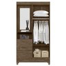 Guarda Roupa Solteiro 2 Portas Com Espelho 0163 Castanho Wood Moval - 5