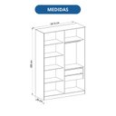 Ver mais imagens de Guarda-Roupa Reflecta com LED Lisboa Marrom/Macadânia