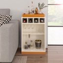 Ver imagem 2 de Aparador Bar Retrô Bandeja de Mdf Adega 4 Garrafas Astúrias:off-cedro