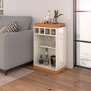 Ver imagem 4 de Aparador Bar Retrô Bandeja de Mdf Adega 4 Garrafas Astúrias:off-cedro