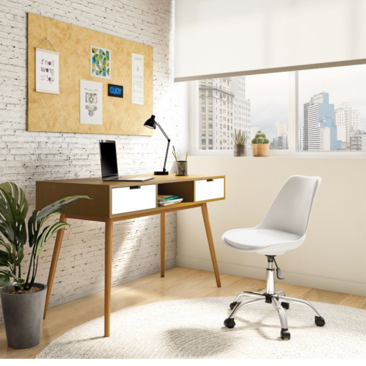 Cadeira Saarinen Branca - Base Office Cromada - 5