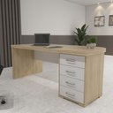 Ver imagem 1 de Mesa Tamburato com Gavetas Ii Ld - Carvalho/branco 6213