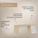 Ver imagem 3 de Mesa Tamburato com Gavetas Ii Ld - Carvalho/branco 6213