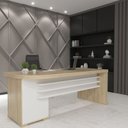 Ver imagem 2 de Mesa Tamburato com Gavetas Ii Ld - Carvalho/branco 6213