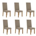 Ver imagem 2 de Kit 6 Cadeiras Laura com Encosto – Tecido Veludo Suede Bordado Estrutura 100% Mdf Mel/caramelo