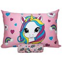 Ver imagem 1 de Jogo de Cama Joy Sweet Unicórnio Solteiro 70% Algodão 30% Poliéster Malha Rosa