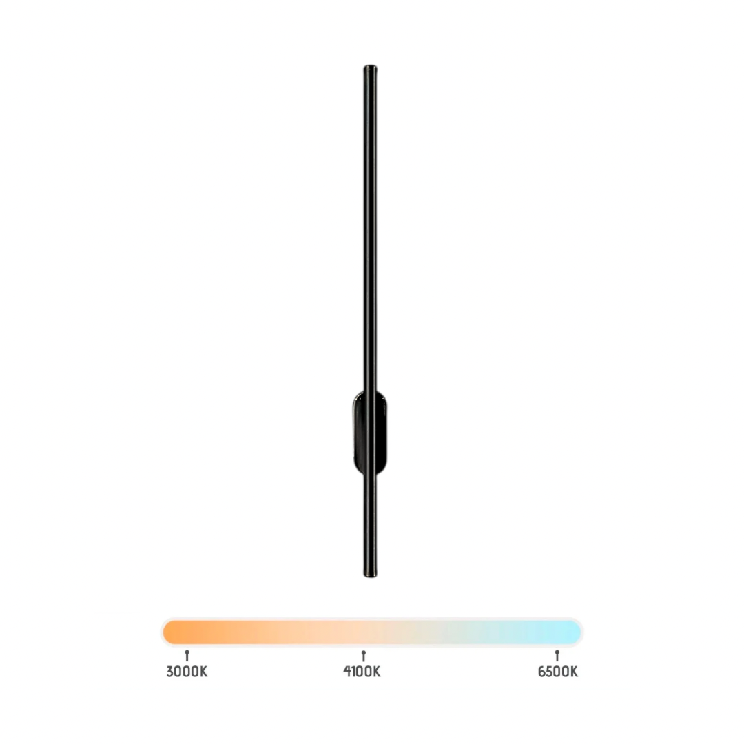 Arandela Led 12w Fit 60cm Sabre Parede Slim Preto Multicor Bivolt