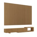 Ver imagem 3 de Rack com Painel Ripado Extensível para TV até 86 Polegadas 360cmx230cm Liso Aruá CabeCasa MadeiraOriginals Marrom Jatobá