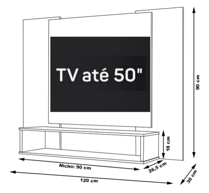 Painel Tv Veneza até 50 Polegadas Branco - 3