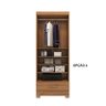 Guarda Roupa Roupeiro Multiuso Smart Plus 2 Portas 1 Gaveta Cinamomo Chumbo - Rodial Móveis - 6