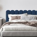 Ver imagem 1 de Cabeceira Nuvem Azul Modular Estofada Para Cama Box Casal - 7 módulos