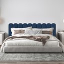 Ver imagem 3 de Cabeceira Nuvem Azul Modular Estofada Para Cama Box Casal - 7 módulos